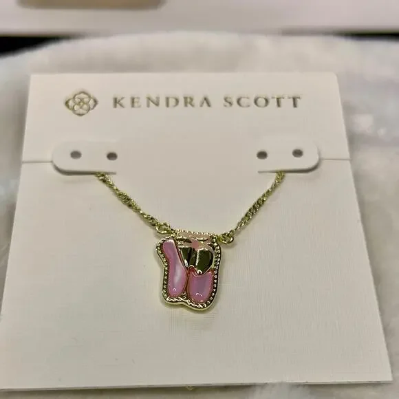 NEW! Kendra Scott Ballet Gold Short Pendant Necklace - Picture 2 of 6